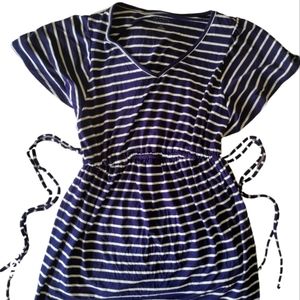 Maternity flutter short-sleeve tie waist NWT